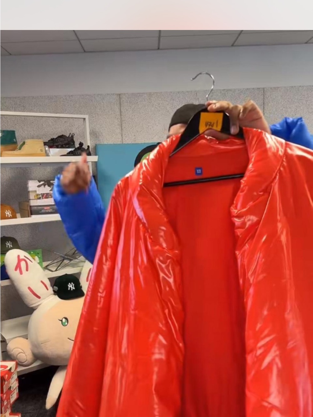 Gap/Yeezy Glossy Bright Red Men's Puffer Coat